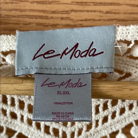 Cream Crochet Open Cardigan - Picture 2 of 3